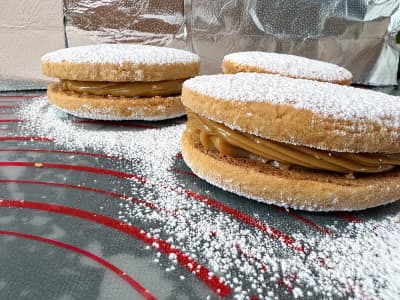 Inside view of an alfajor cookie